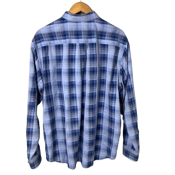 Tommy Bahama Shadow Ridge Plaid Button Down Shirt Blue Size XL Long Sleeve - Picture 3 of 6